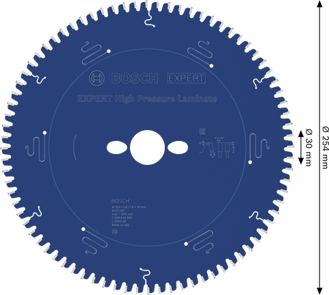 BoschEXPERT 高压层压板圆锯片，直径 254 毫米。